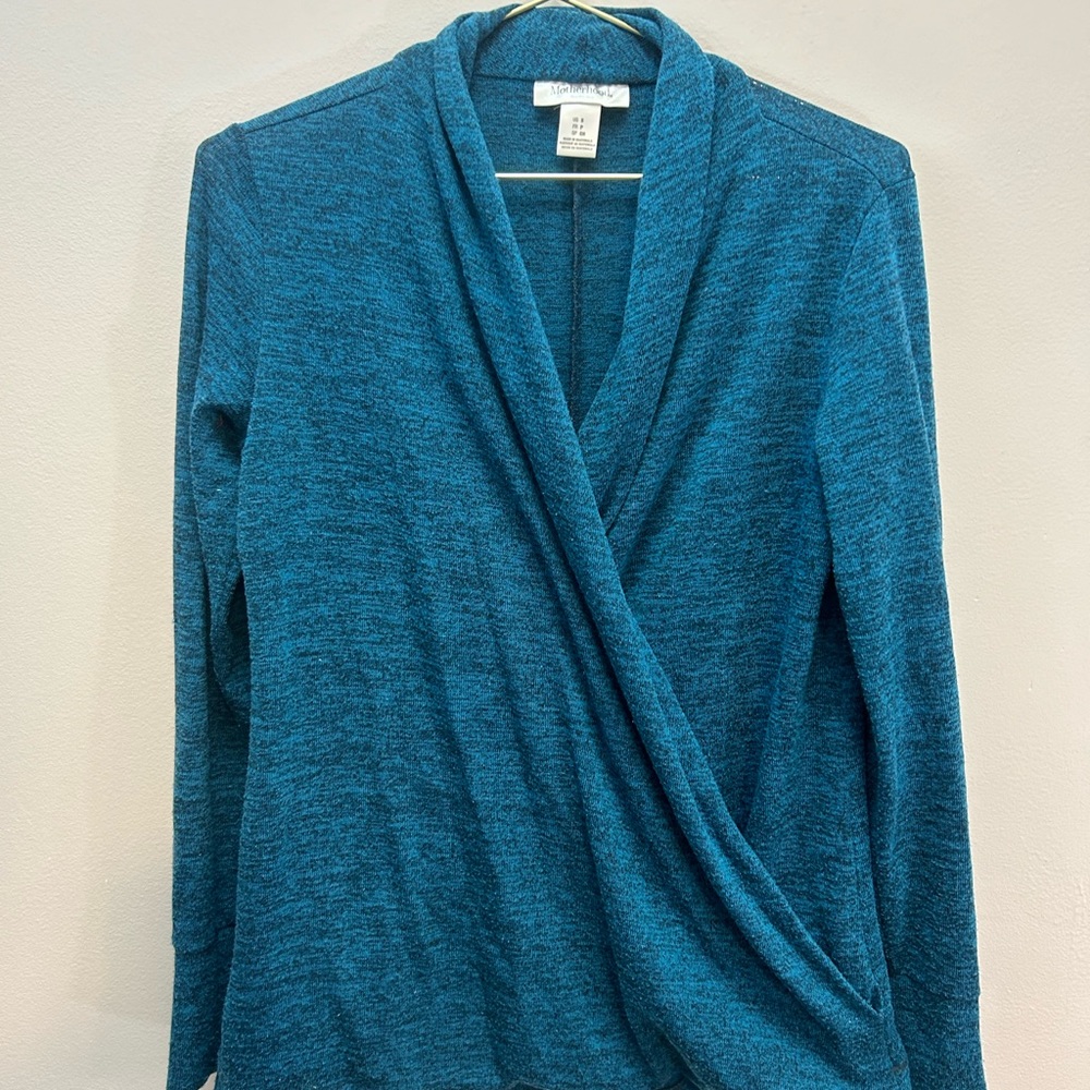 Motherhood Nursing Teal Knit Top